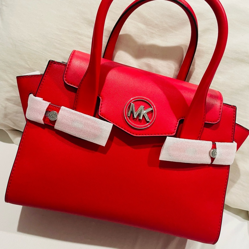 Michael Kors Red Crossbody Bag with Gold Hardware